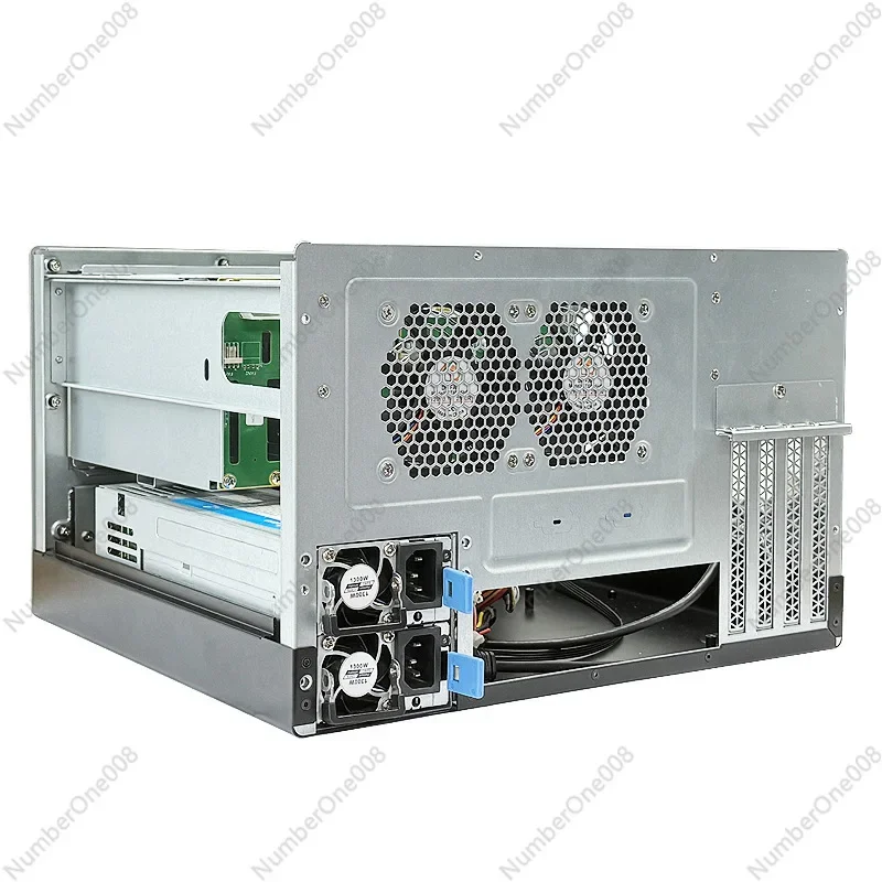 NAS Chassis Hot-Swap Aluminum Panel MATX Board Support CRPS Redundant Power Bay 4 Full-Height PCI Slots Server Storage Case