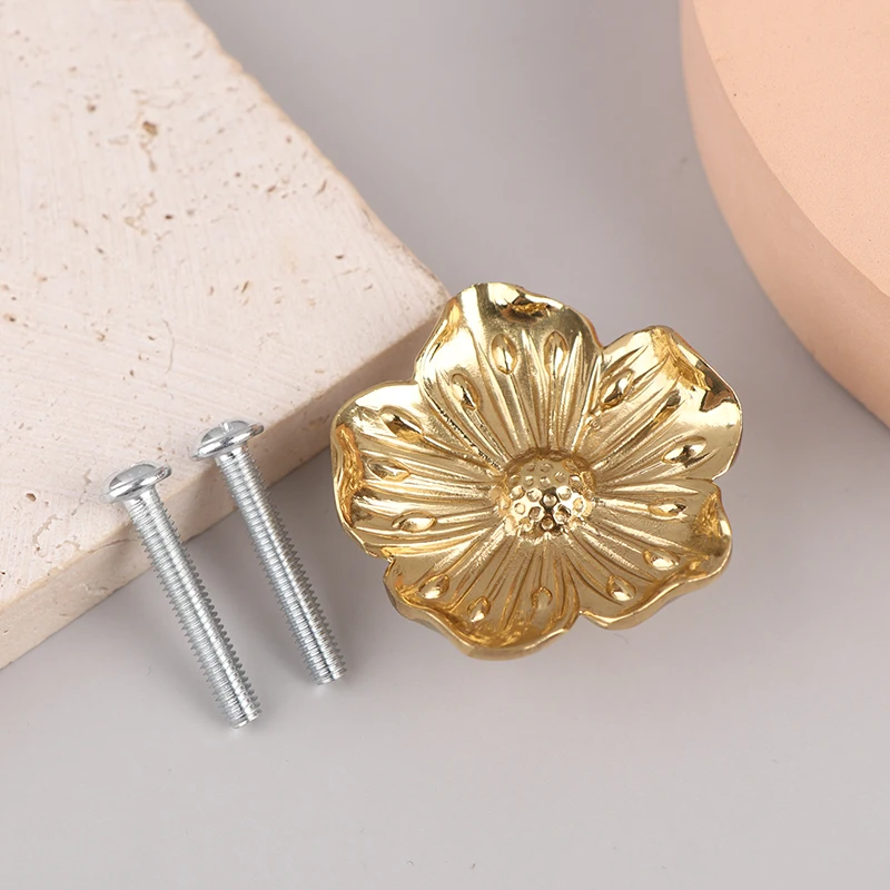 خزائن المقبض الذهبي الإبداعية زهر البرقوق مقابض لقطع الأثاث خزانة تسحب مقابض باب خزانة النحاس للأثاث الأجهزة #1