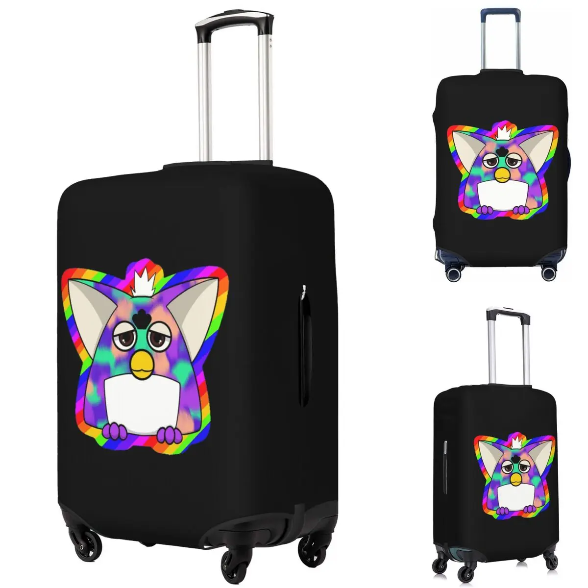 

Gay Tye Dye Furby Свободная посадка Чехол для чемодана Эластичные защитные чехлы для дорожного багажа для 18-32 дюймов