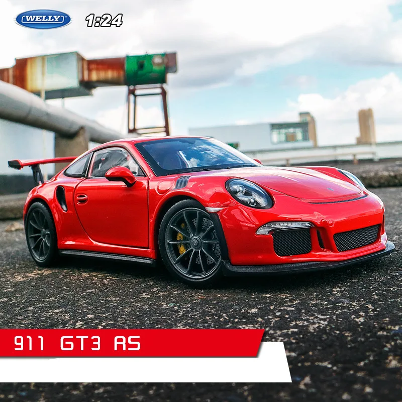 Welly 1:24 بورش 911 GT3 RS سيارة خضراء سبيكة سيارة نموذج محاكاة سيارة الديكور مجموعة هدية لعبة يموت الصب نموذج لعبة الصبي