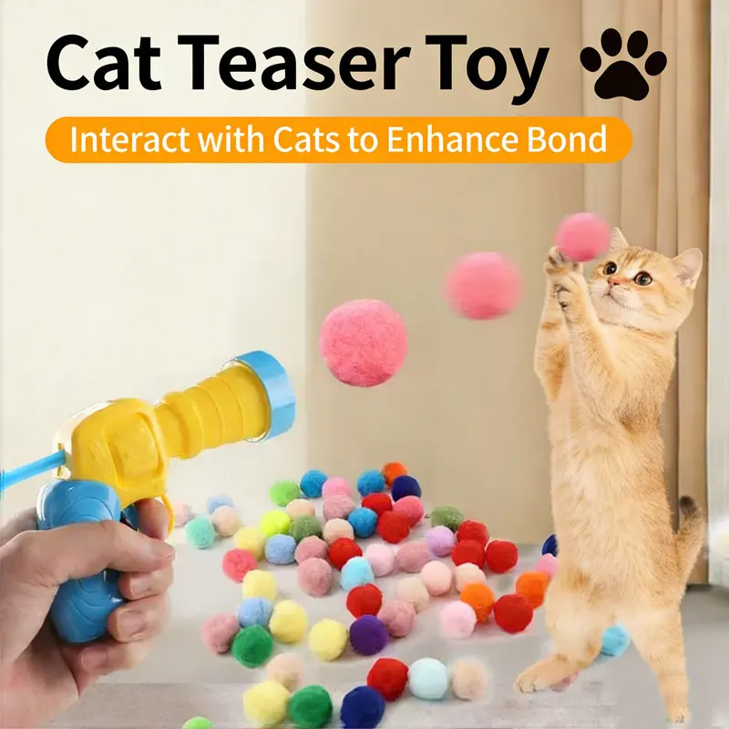 

Cat Interactive Toy FASHE Small High-elastic Plush Throwing Ball Game Entertainment Cat Aamusing Pet Accessory