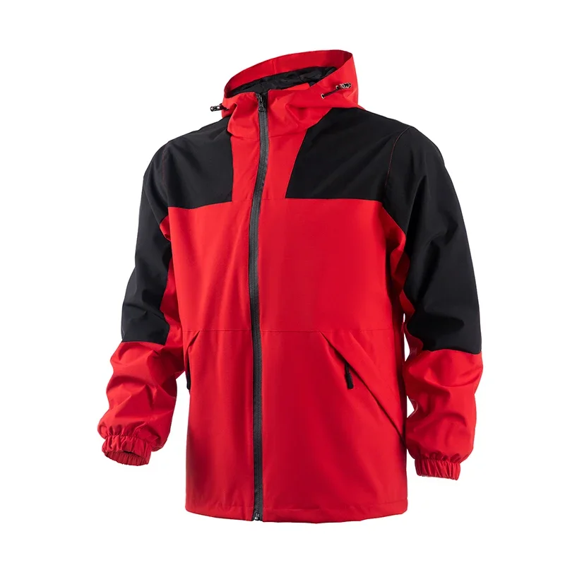 Men Jacket Hooded Windbreaker Trench Coats Oversize 2XL 3XL 4XL Plus Size Waterproof Black Bomber Camping Loose Thin Softshell