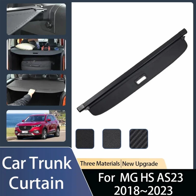 

For MG HS MGHS AS23 2018~2023 Car Trunk Curtain Black Privacy Security Luggage Curtain Rack Partition Cover Car Accessories 2020