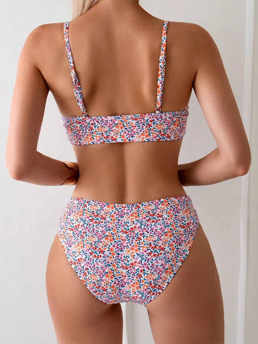 Sexy Bikini 2025 Women Swimsuit Female Swimwear High Waist Bikinis Set Brazilian High Neck Swimming for Beach Wear Bathing Suit