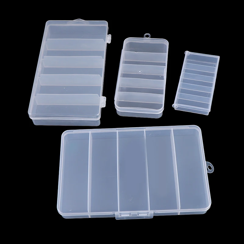 5Grids Plastic Box Adjustable Compartment Jewelry Organizer Box Eco-Friendly PP Transparent Jewelry Screw Box