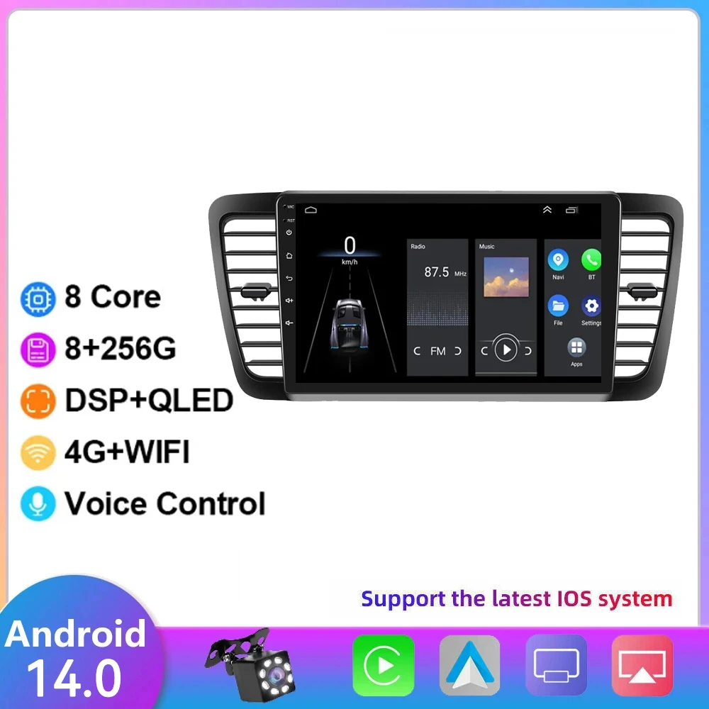 Android 14 Car Radio For Subaru Outback 3 Legacy 4 2003- 2009 Multimedia Video Player GPS 4G Wireless Carplay Autoradio DSP