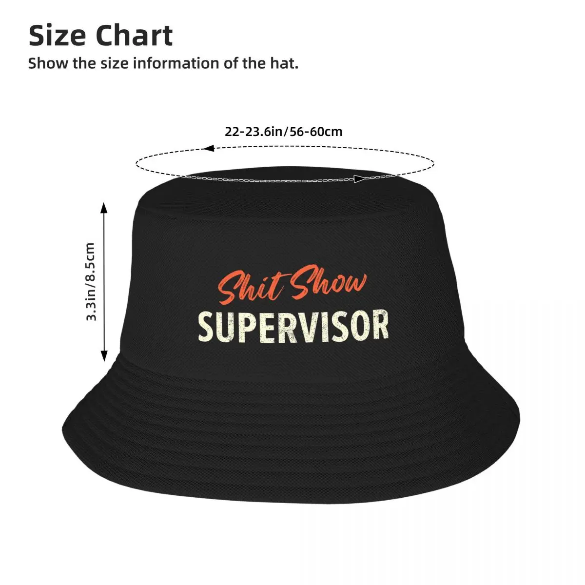 Offensive Adult Humor Shit Show Supervisor Bucket Hats Panama Hat Children Bob Hats Fashion Fisherman Hats Fishing Unisex Caps