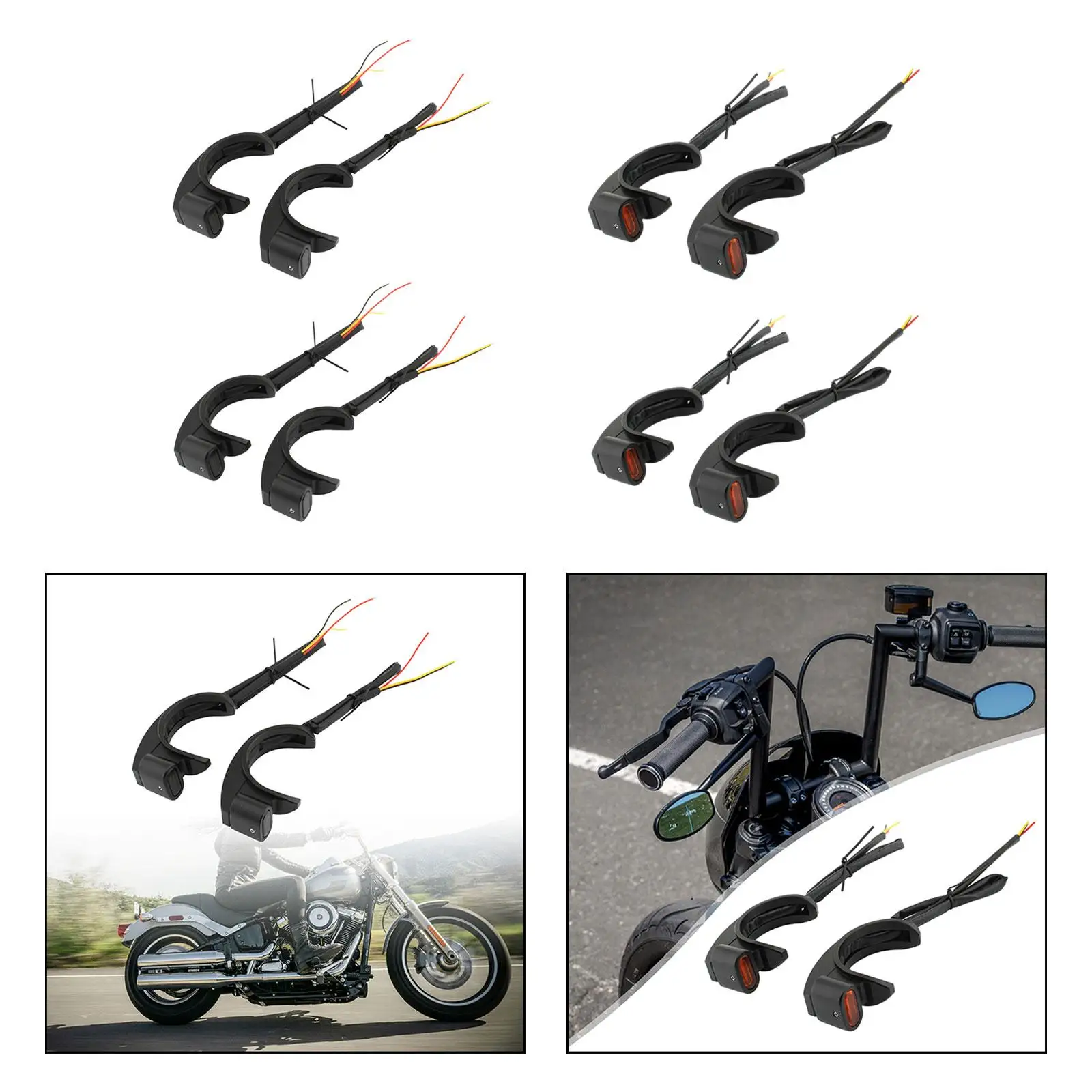 

2x Motorcycle Front Fork Turn Signal Lights Motorcycle Accessories Motorcycle