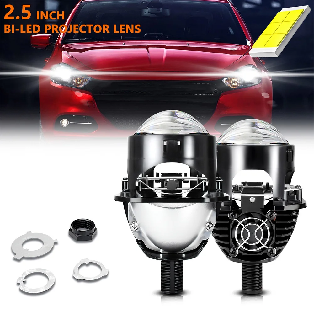 

1 Pair 2.5" Bi Projector Lens 9-16V 8000LM 6000K 300% Super Brighter High Low Beam Lighting Fit For Car Motorcycle Headlight