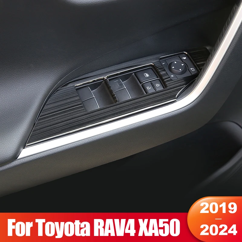 

For Toyota RAV4 2019 2020 2021 2022 2023 2024 XA50 Hybrid Car Window Glass Lift Switch Button Trim Cover Interior Accessories