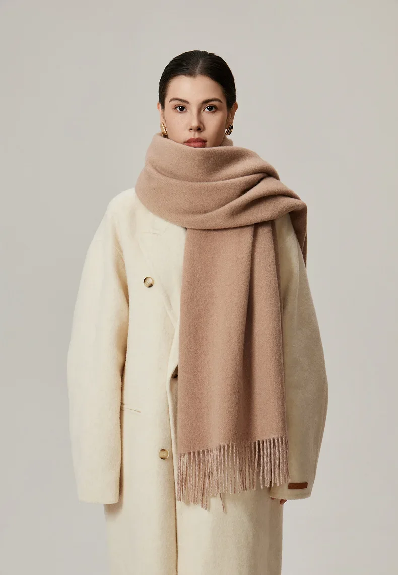 

Женский повседневный шерстяной шарф с кисточками, зима 2025, новая шаль, модный и уютный женский шарф