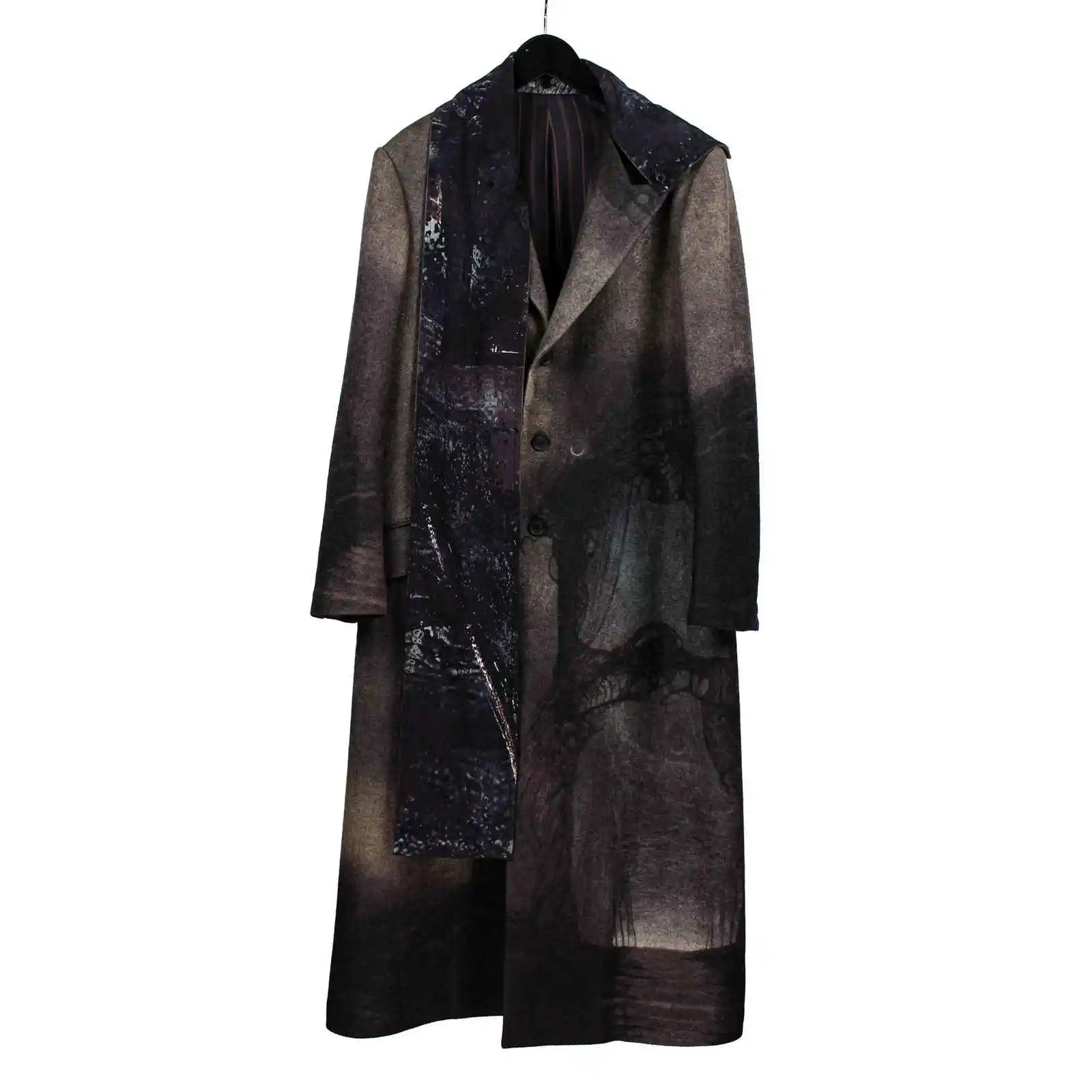 

TOP-YAMAMOTO wool scarf men's new autumn and winter Korean version of all-in-one thick warm long coat