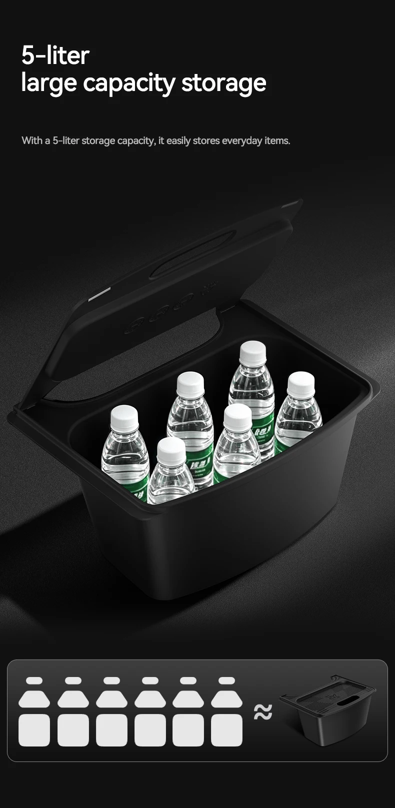 YZ Für Tesla Aufbewahrungsbox Modell Y Juniper 3 Highland Hintere Mittelkonsole Magnetisch 2026 Auto-Rücksitz-Organizer Mülleimer Auto-Zubehör – Detail 9