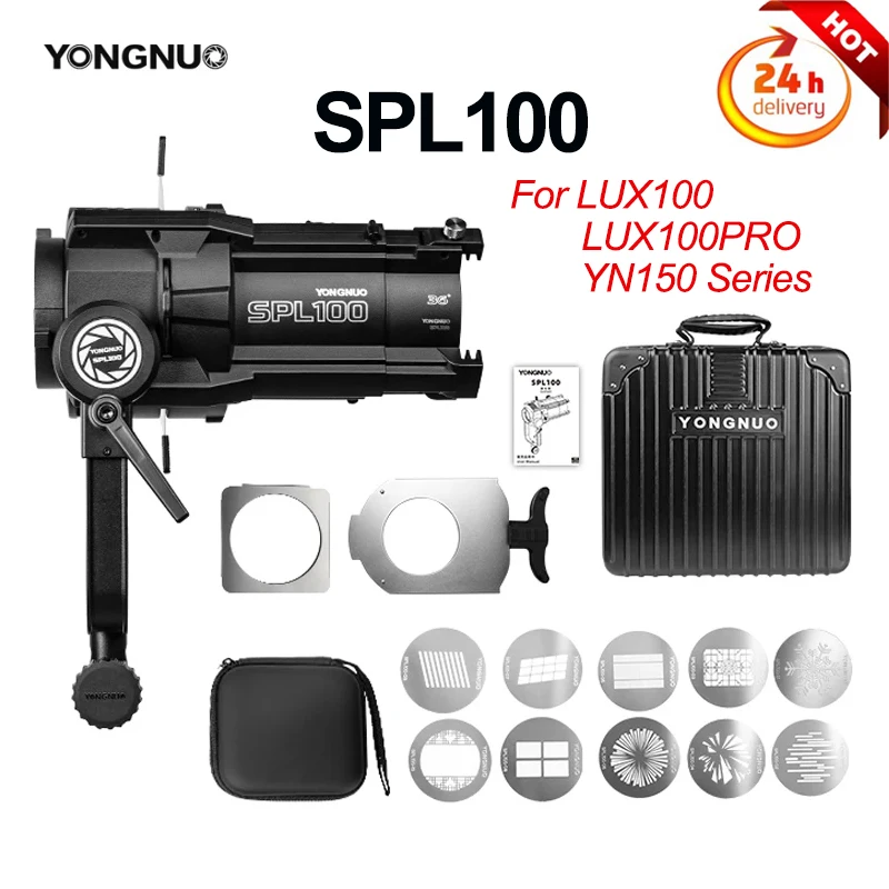 

Yongnuo SPL100 Condenser Optical Focusing Projection Photography Spotlight For LUX100 LUX100PRO YN150 Series Photography Light