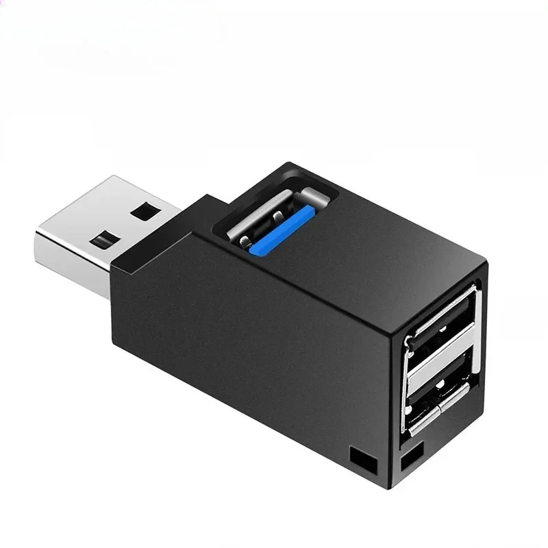 USB 3.0 Hub Adapter, Mini Splitter Box with 3 Ports, High Speed for PC Laptop U Disk Card Reader