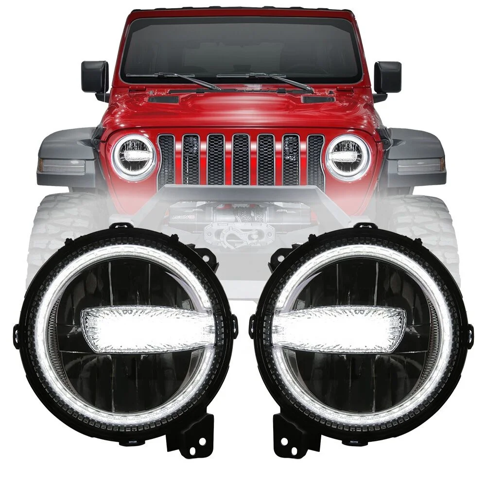 9 Inch Wrangler JL Gladiator JT Led Headlight Assembly Kit for 2018-2022 Jeep 4WD Unlimited