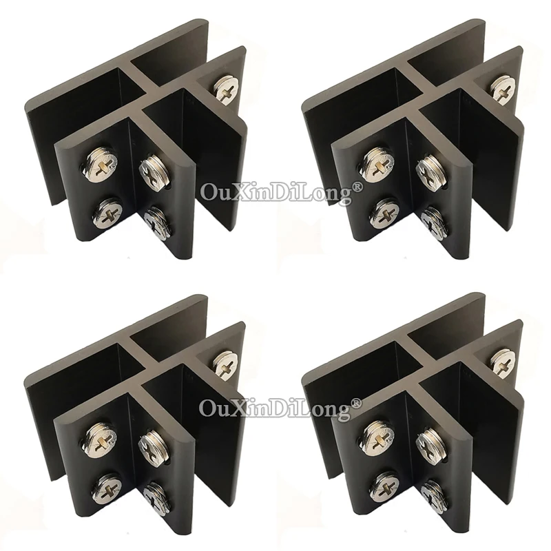 

24PCS Aluminum Alloy 3-Ways Glass Clamps T Shape Shelves Support Brackets Connectors Screen/Partition/Panel Splicing Fixed Clips