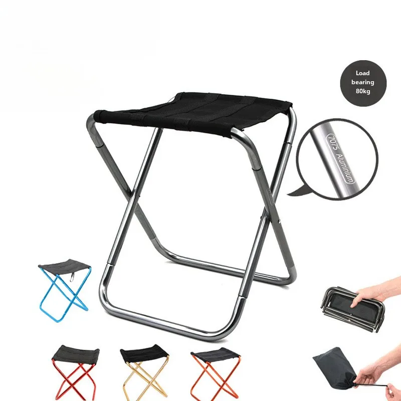 

1Pc Outdoor Aluminium Alloy Portable Fishing Folding Stool Chair Picnic Camping Stool Mini Fishing Chairs Ultralight Furniture