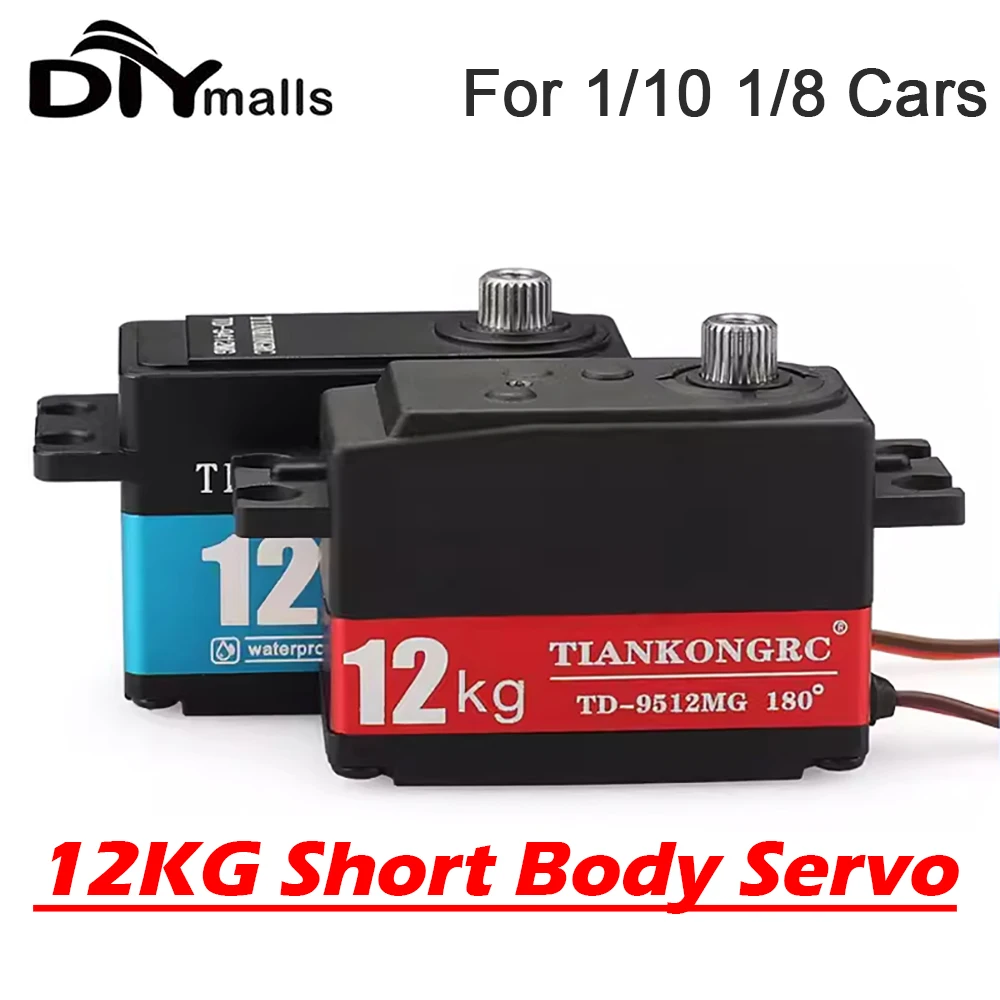 12KG Court Corps Servo Metal Gear Profil Bas Numérique Servos TD-9412 pour 1:10 1:8 RC Voiture SCX10 TRtage Drift Robot inoler 3D Partie