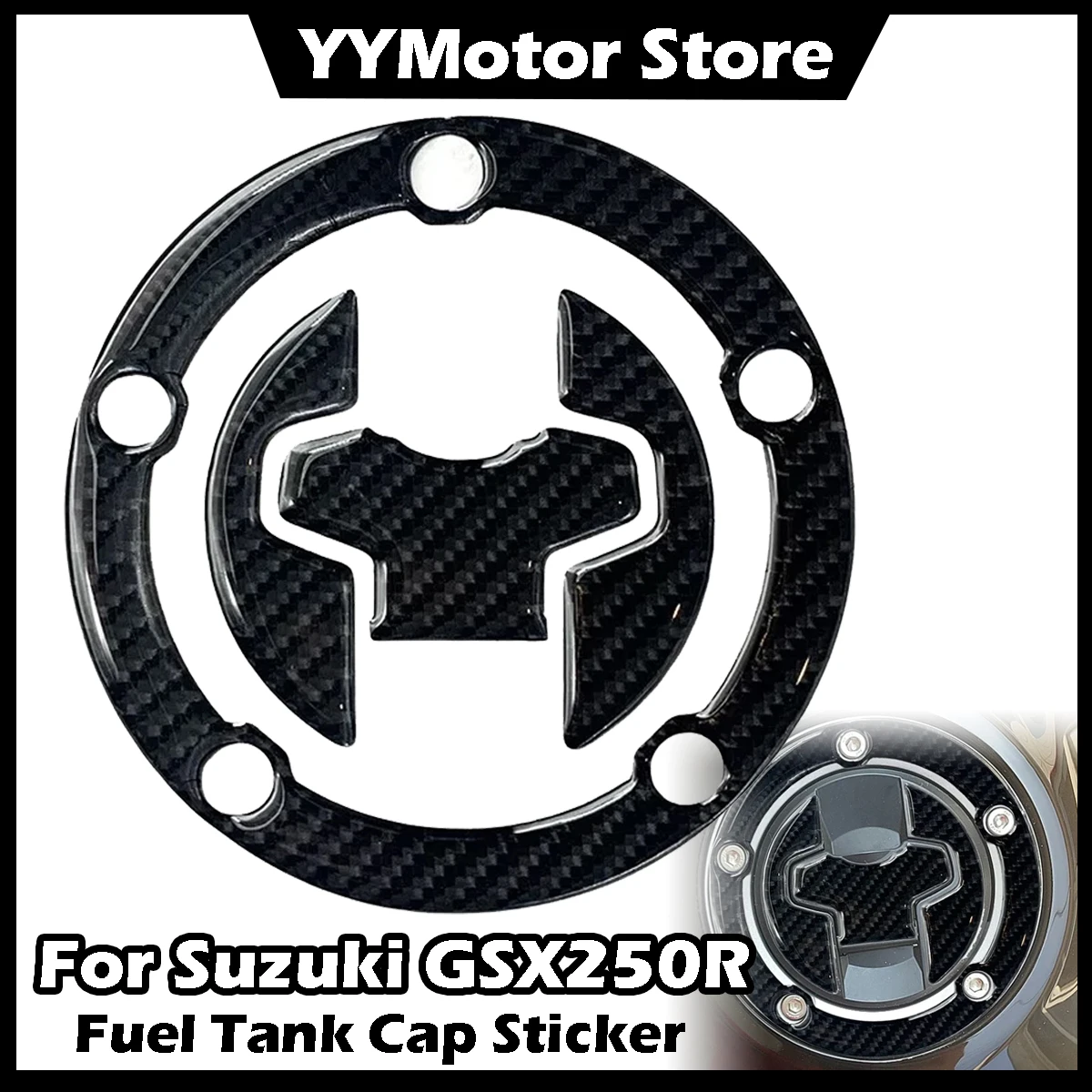 For Suzuki GSX250R DL250 650 17-18 V-Strom 1050 2020 3D Resin Gel Motorcycle Fuel Tank Cap Stickers Moto Decals Accessories