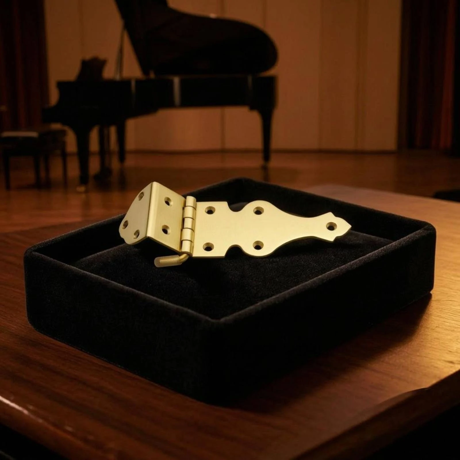 Triangular Piano Hinge Countersunk Holes Piano Lid Hinge Central Rotating Barrel Barrel Metal