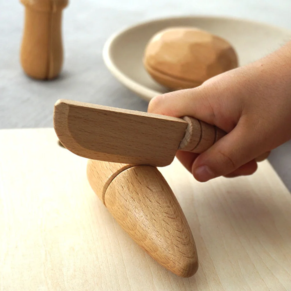 Couteau en bois simulé pour tout-petits, jouets de cuisine, ensemble de fournitures, modèle l'inventaire, accessoire de scène, 5 pièces