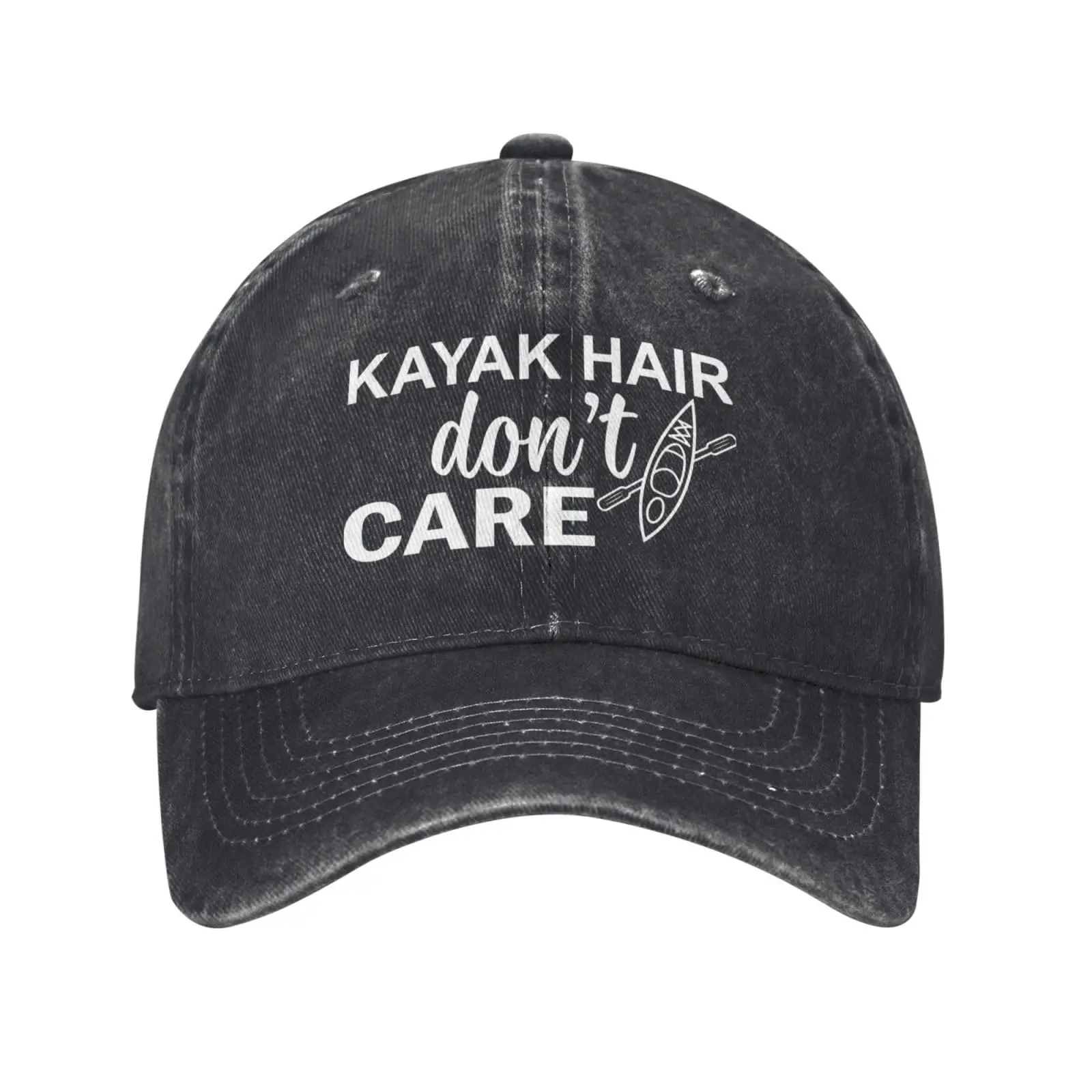 Kayak Hair Don't Care Hat Funny Adjustable Washed Cotton Baseball Cap  Four Seasons Adjustable Hat For Outdoor Sport Running