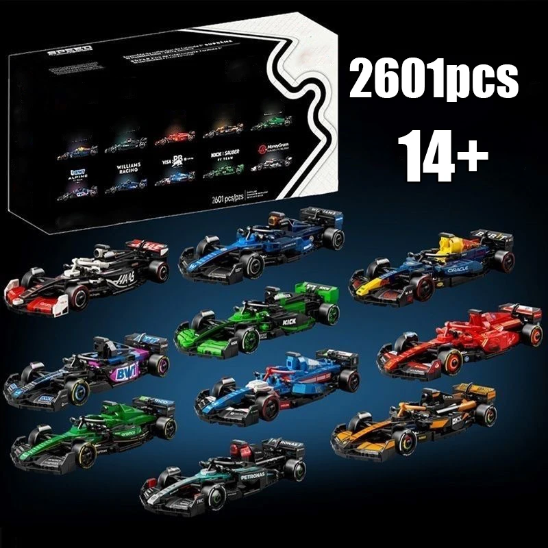 

2025 New Building Sport Racing Car Ten racing car collections Blocks City Super Car Bricks Christmas Gifts Home Decor