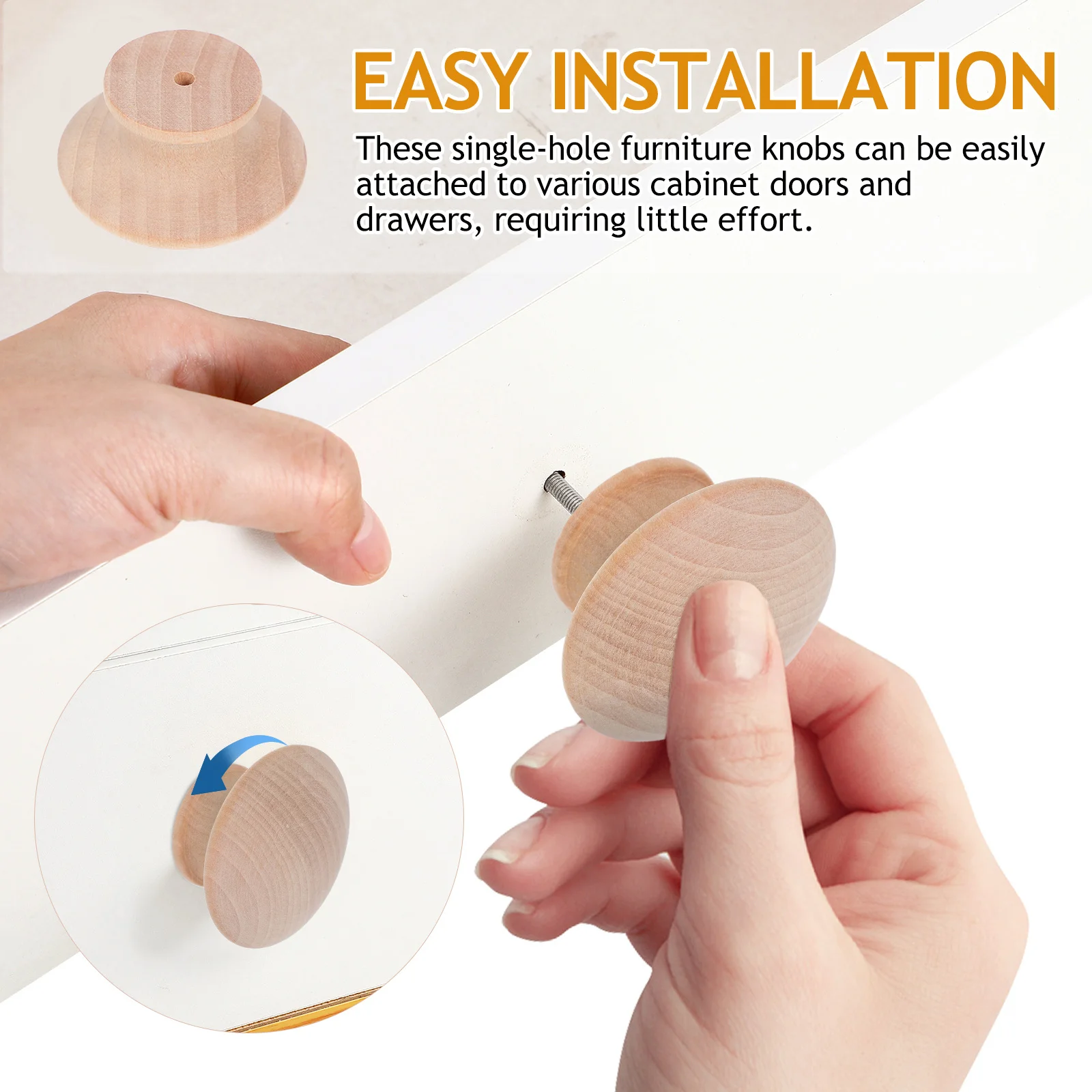 

10Pcs Wooden Door Handles Vintage European Style Solid Wood Pulls for Wardrobes Cabinets Drawers Rustic Furniture Hardware