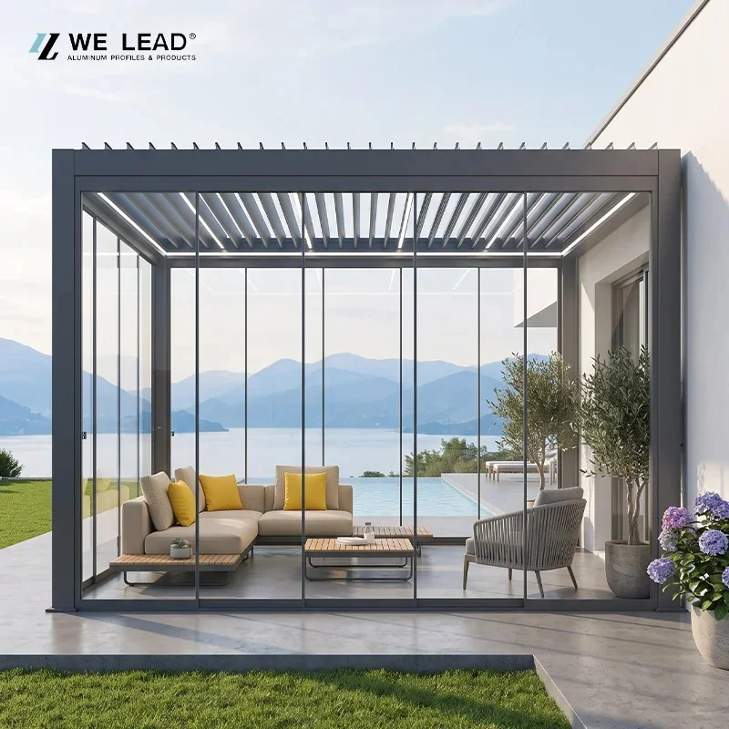 We Lead Modern Aluminum Pergola Powder Coated Rectangular Outdoor Garden Structure Black Silver White Weather Resistant