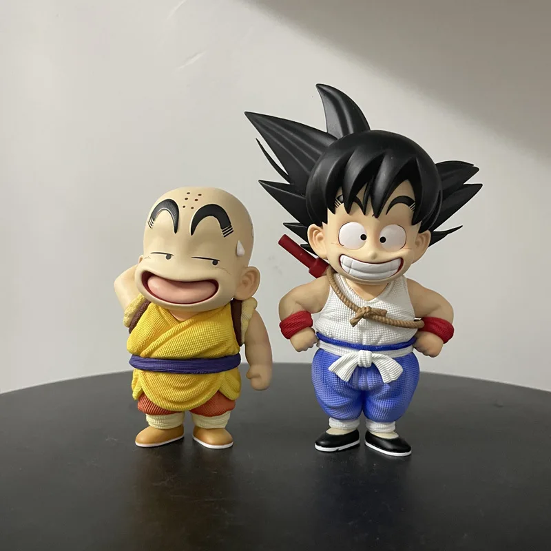 10/14cm Dragon Ball Z Kid Goku Kuririn Son Goku Cute Anime Figure Pvc GK Action Figures Collectible Model Zabawka Dla Dzieci Prezenty