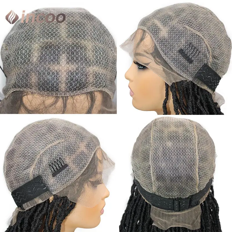 Parrucche intrecciate frontali in pizzo pieno sintetico Super lungo parrucca intrecciata con scatola senza nodi a farfalla da 40 pollici parrucche con trecce senegalesi Twist Locs