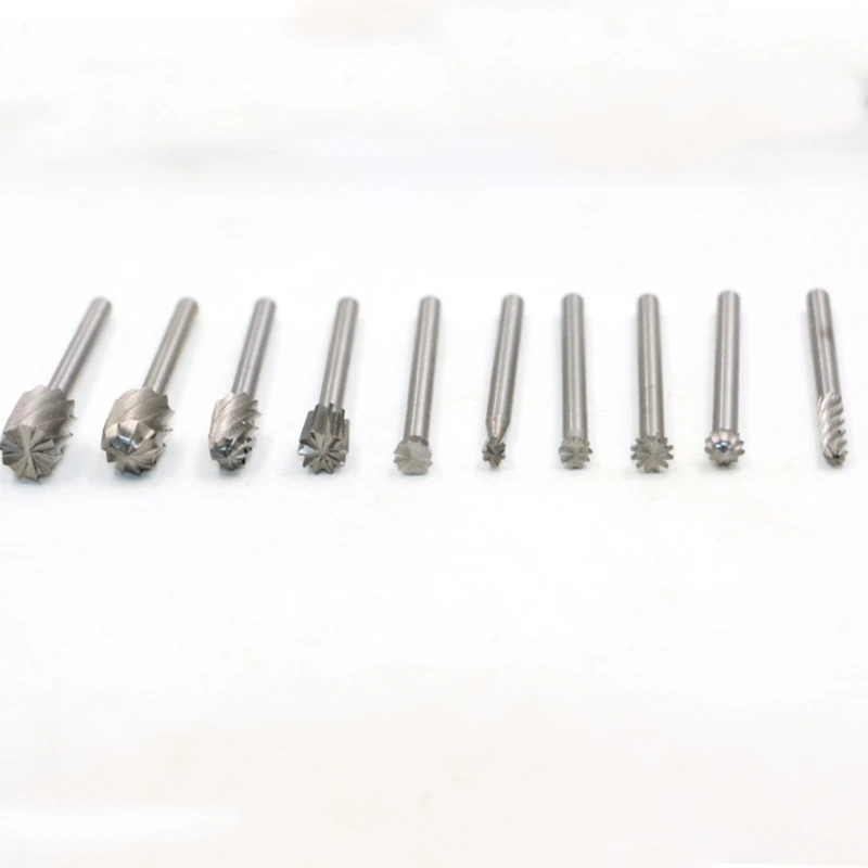 20pcs/set Assorted 39mm Carbide Rotary Point Burr Die Grinder Bit 3mm Shank Milling Cutter Abrasive Tools Rotary Burrs