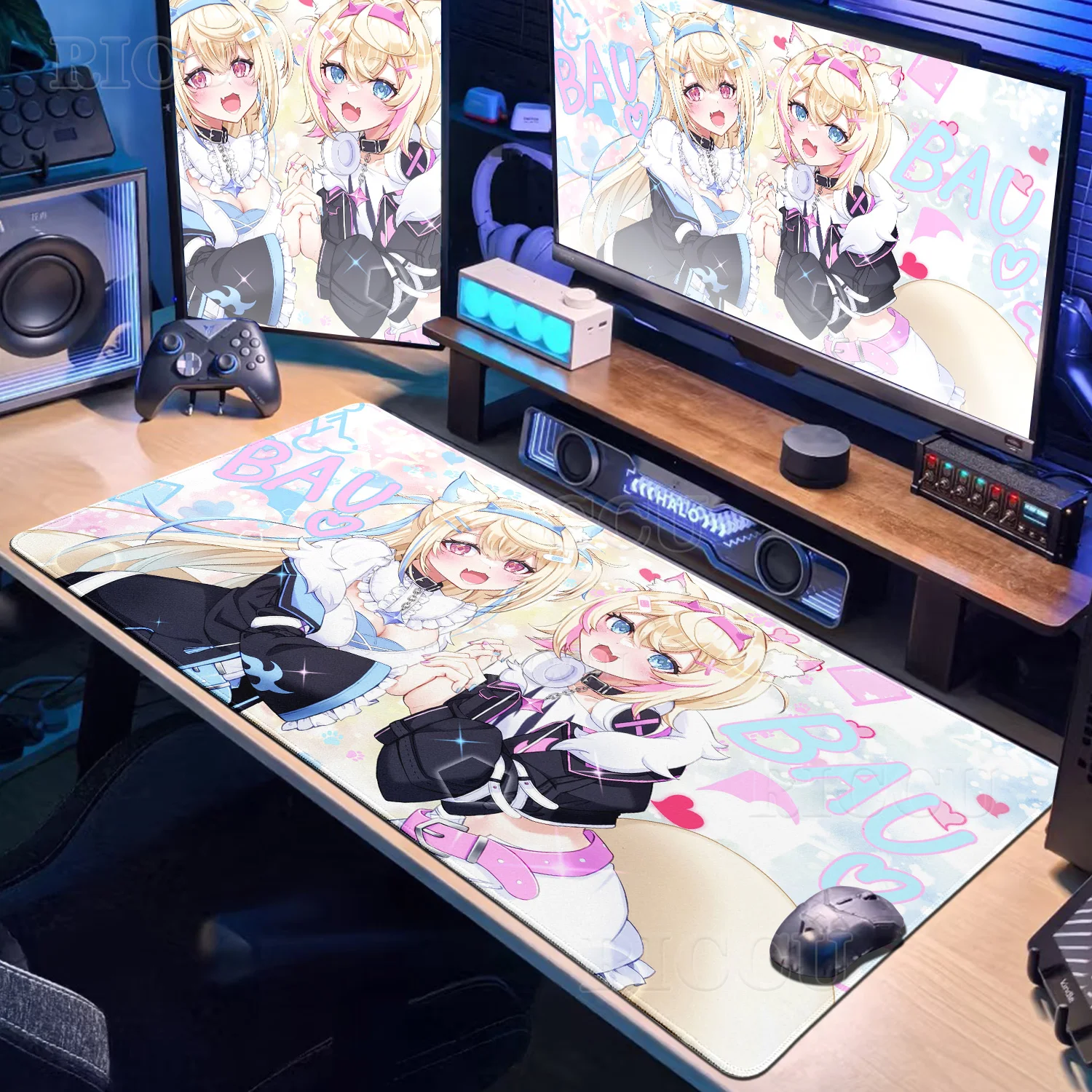 

XXL Kawaii Girl Mouse Pad Hololive Mococo Fuwamoco Abyssgard Gaming Computer Accessories Keyboard Laptop Office PC Gamer DeskMat