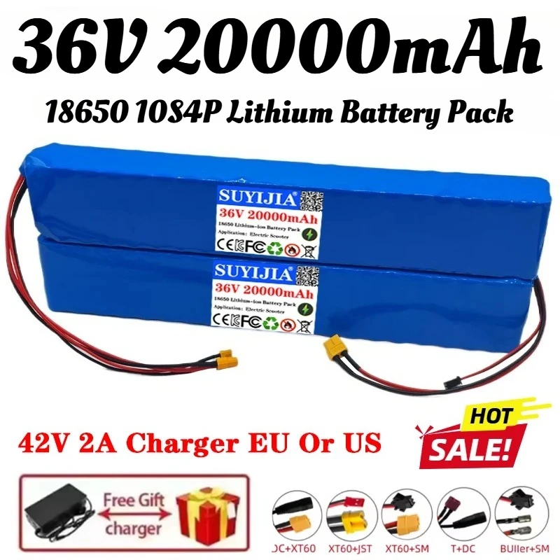 

18650 10S4P 36V 20000mAh Original Lithium Battery for Electric Scooters,for Alron, Shilop, Kugoo,Ebike Bicycle,Endurance 20-35km