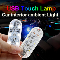 New Car LED Touch Lights Wireless Interior Light Auto Roof Ceiling Reading Lamps for Door Foot Trunk Storage Box USB Charging