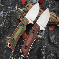 15017 Tactical Folding Knife 8Cr13MoV Blade G10 / Wooden Handle Outdoor Fishing Hunting Multi-Functional Tool with Sheath