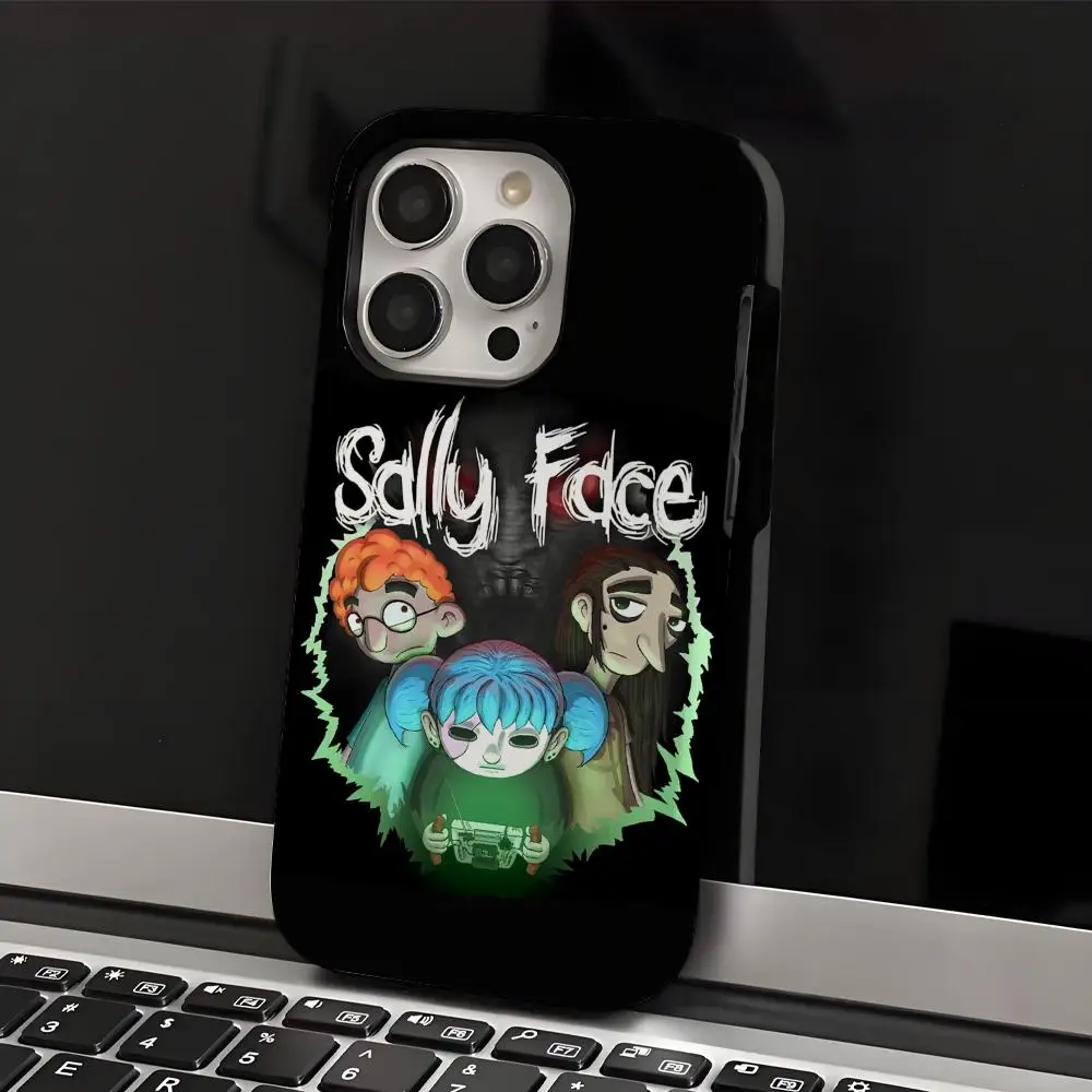 

game S-Sally Face Phone Case Phone Case INS For IPhone 16 15 14 13 12 11 Pro Max X XR XSMax 7 8 Plus Glossy Film Hard PC Cover