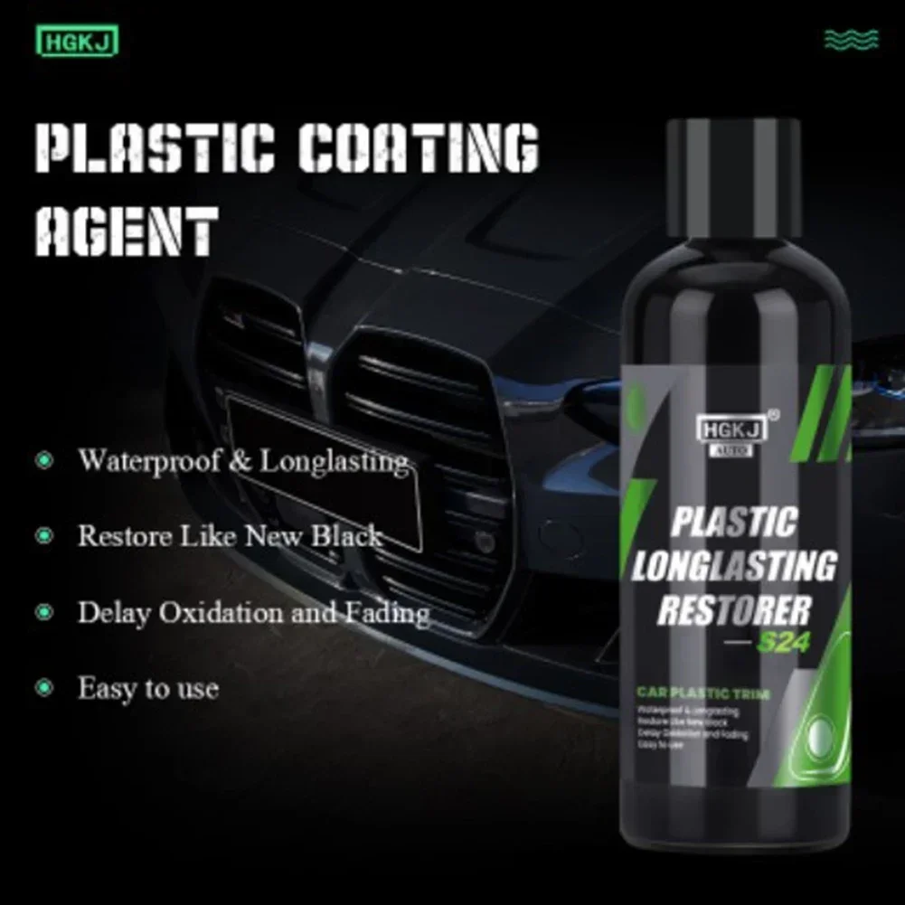 Longlasting Restore Like New Black Car Plastic Restorer Long-lasting Cleaner Polish Repair 1 Piece Coating Renovator