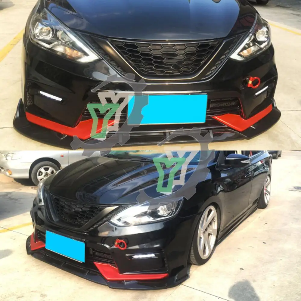 3PCS Car Front Bumper Lip Spoiler Splitter Diffuser Detachable Body Kit Cover Guard For Nissan Sentra Sylphy 2016 2017 2018 2019