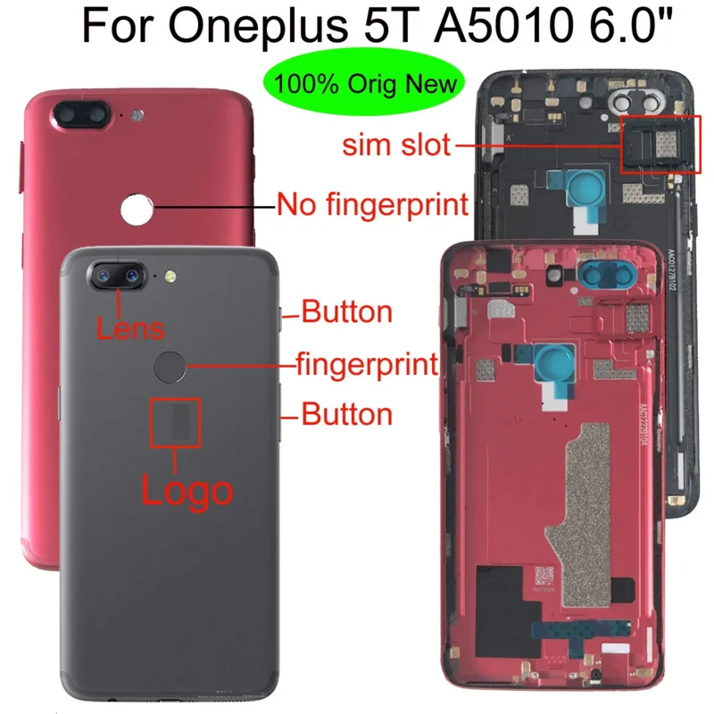 

For Oneplus 5T A5010 rear Back Door Housing Battery Cover