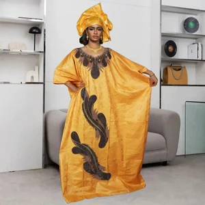 فساتين داشيكي أفريقية للنساء, التطريز التقليدي, ثوب بازن, أردية أنقرة الخضراء, فستان حفل زفاف في نيجيريا أعلى 10 مبيعات أردية كابولانا أفريقية - رقم 1