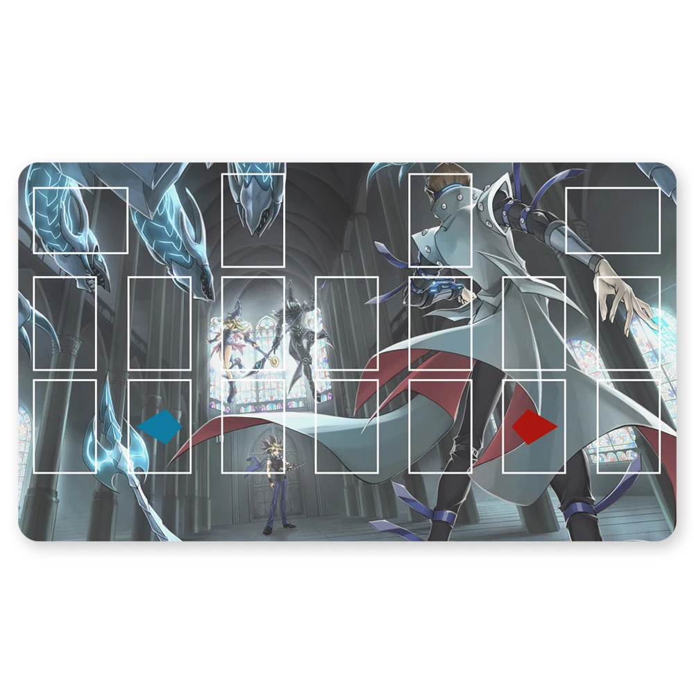 

875040 - TCG Playmat Blue-eyes Ultimate Dragon Dark Magician Duel Monsters Playmats Compatible for YuGiOh OCG TCG CCG + Free Bag