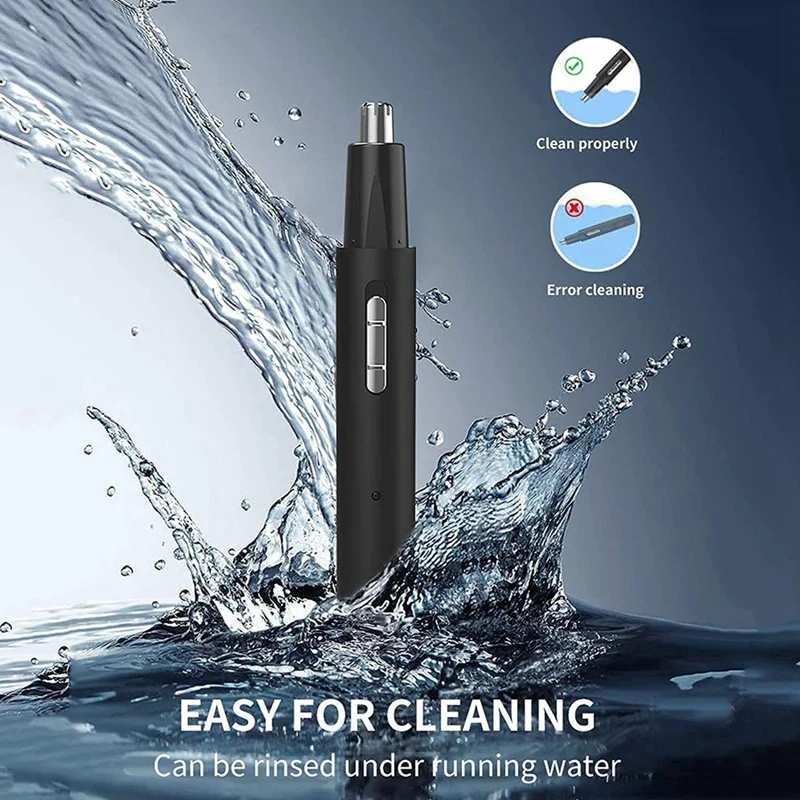 Recortador de pelo de nariz eléctrico para hombres y mujeres, recortador de pelo de nariz recargable por USB, resistente al agua IPX7