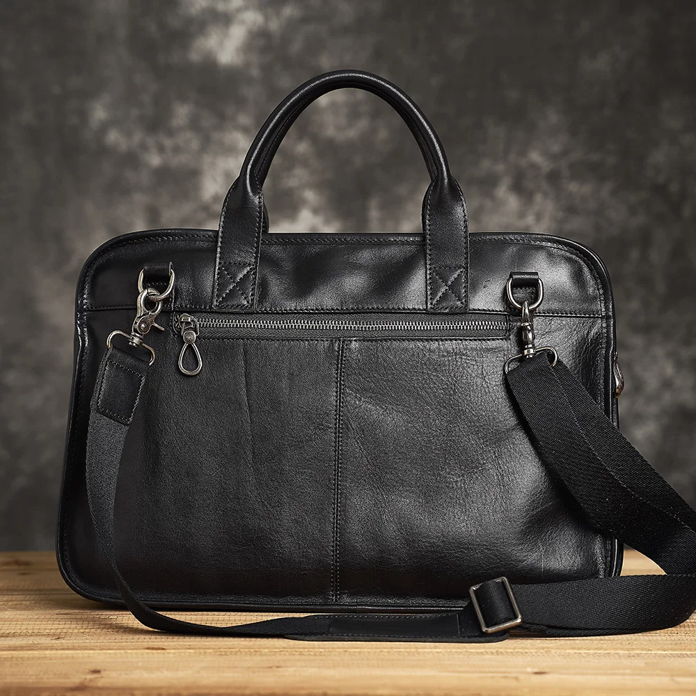 ZRCX Genuine Leather Casual Men\'s Briefcase Trend Fashion Handbag Man Large Capacity Crossbody Bag For 15.6 Inch Laptop Bags
