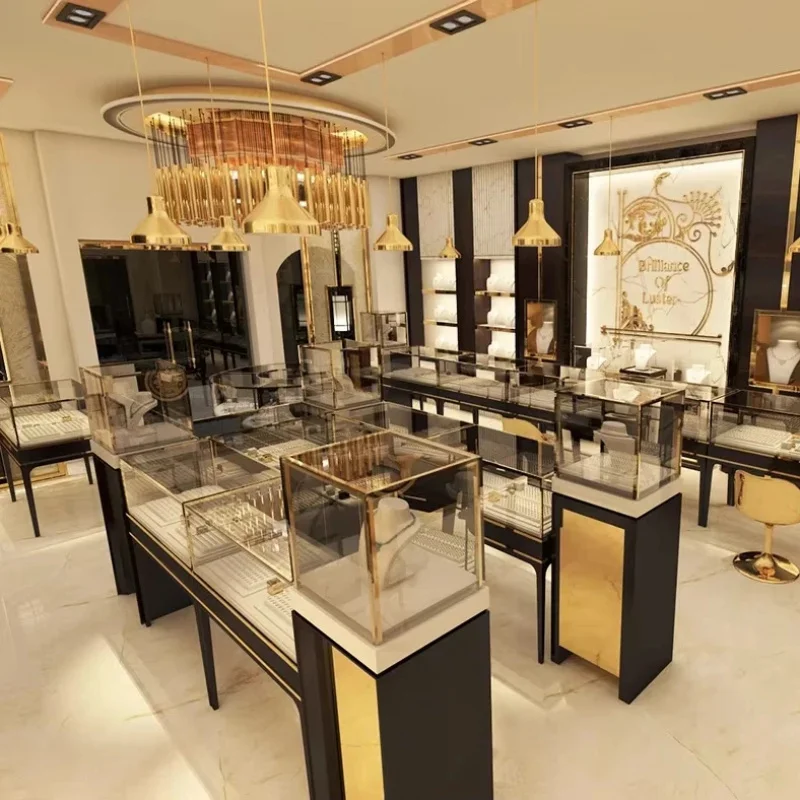 custom.Mall Modern Jewelry Store Interior Design Luxury Jewelry Display Cabinet Custom Jewelry Showroom Design