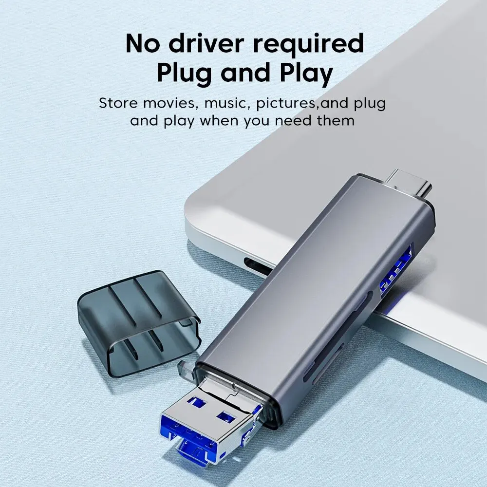 6 In 1 Multifunction Card Reader Usb 3.0 2.0 U Disk Type C/Micro /Tf/Sd Flash Drive Memory Card Reading Adapter Phone Accessorie