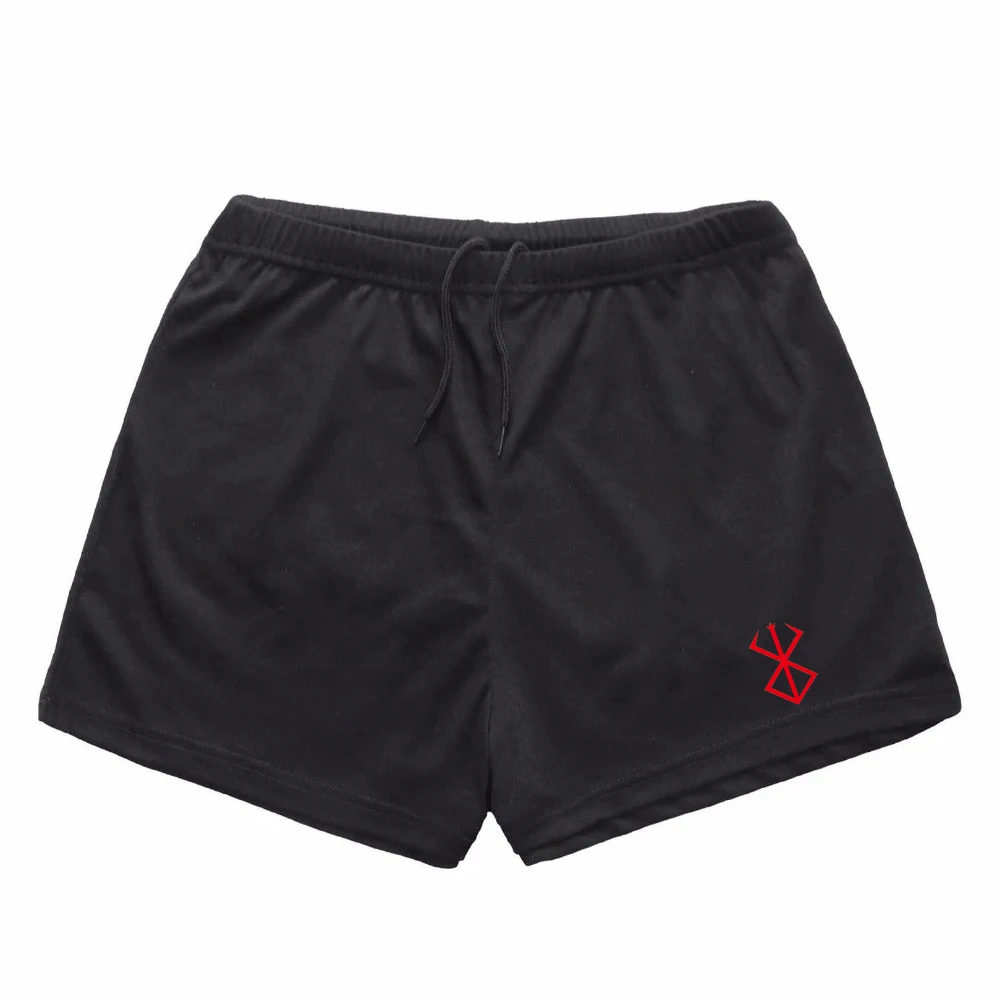Men's summer fashion trend red printed pattern sports fitness running sports leisure comfortable cool shorts
