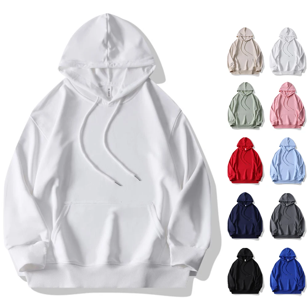 Fashion Drop Shoulder Pullover Hoodie Men Wholesale Blank Black Hoodie Unisex High Quality Hooded Sweatshirt Felpa Con Cappuccio