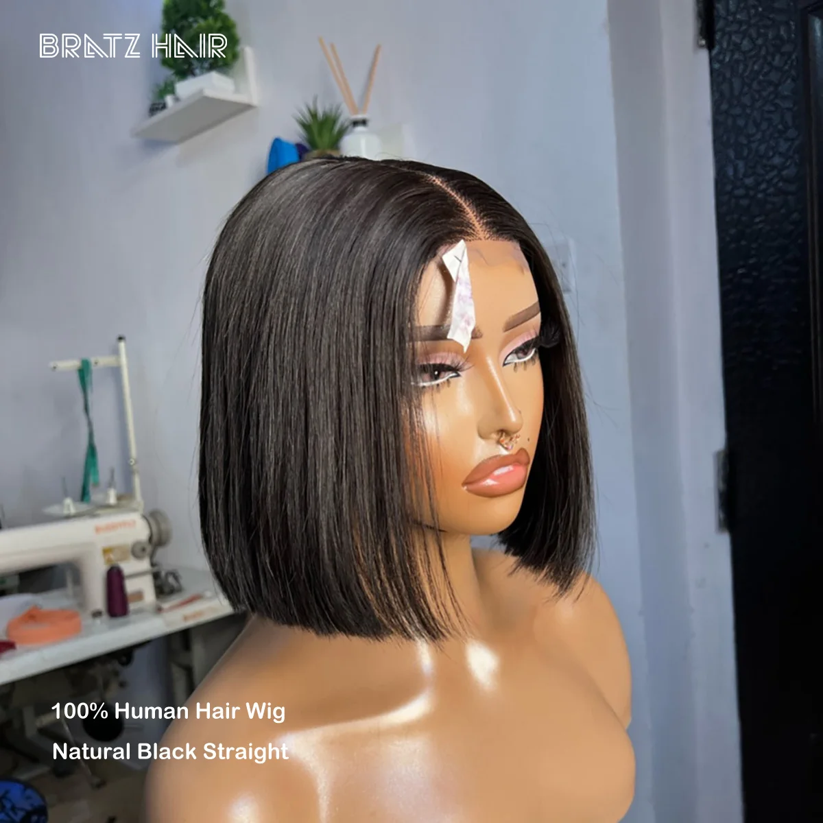 Super Double Drawn Vietnamese Bone Straight 2x6 Closure Bob Wig Natural Color 8 Inches 13x6 13x4 Lace Front Wig Preplucked Bob